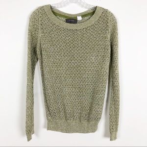 Anthropologie Guinevere Green & Gold Sweater Small